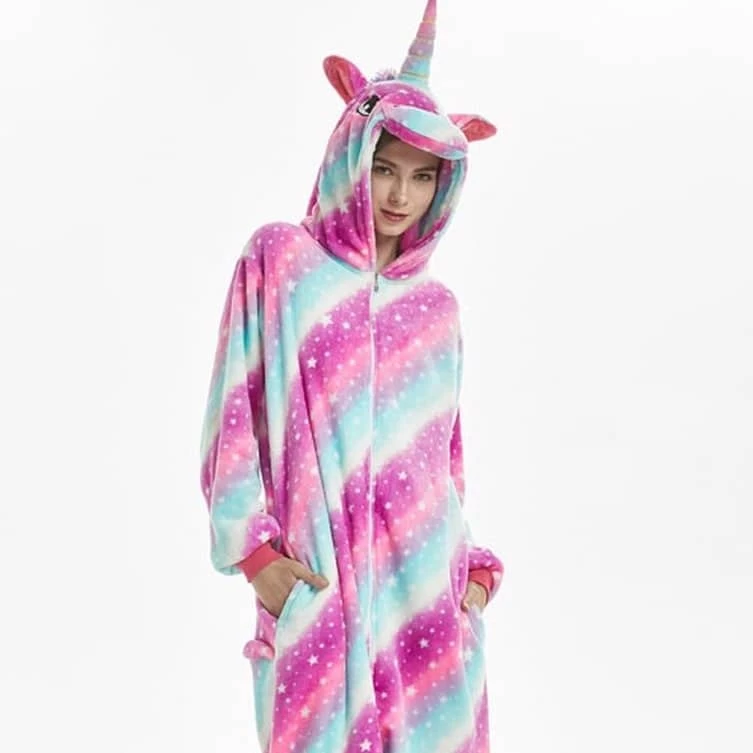 Kigurumi Adulte Licorne Arc-en-ciel Rose 2 Kigurumi Adulte Licorne Arc-en-ciel Rose – Image 2
