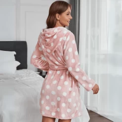 Peignoir Femme Court Petits Pois -Confort Paradis 10 3 1