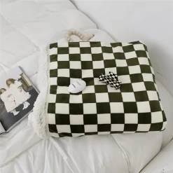 Plaid Cocooning Damier En Polaire Double épaisseur -Confort Paradis 15 2