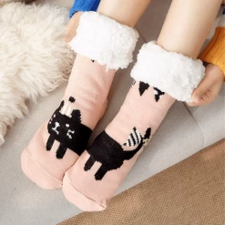 Chaussettes Chaudes Femme Party Cat -Confort Paradis 3 4