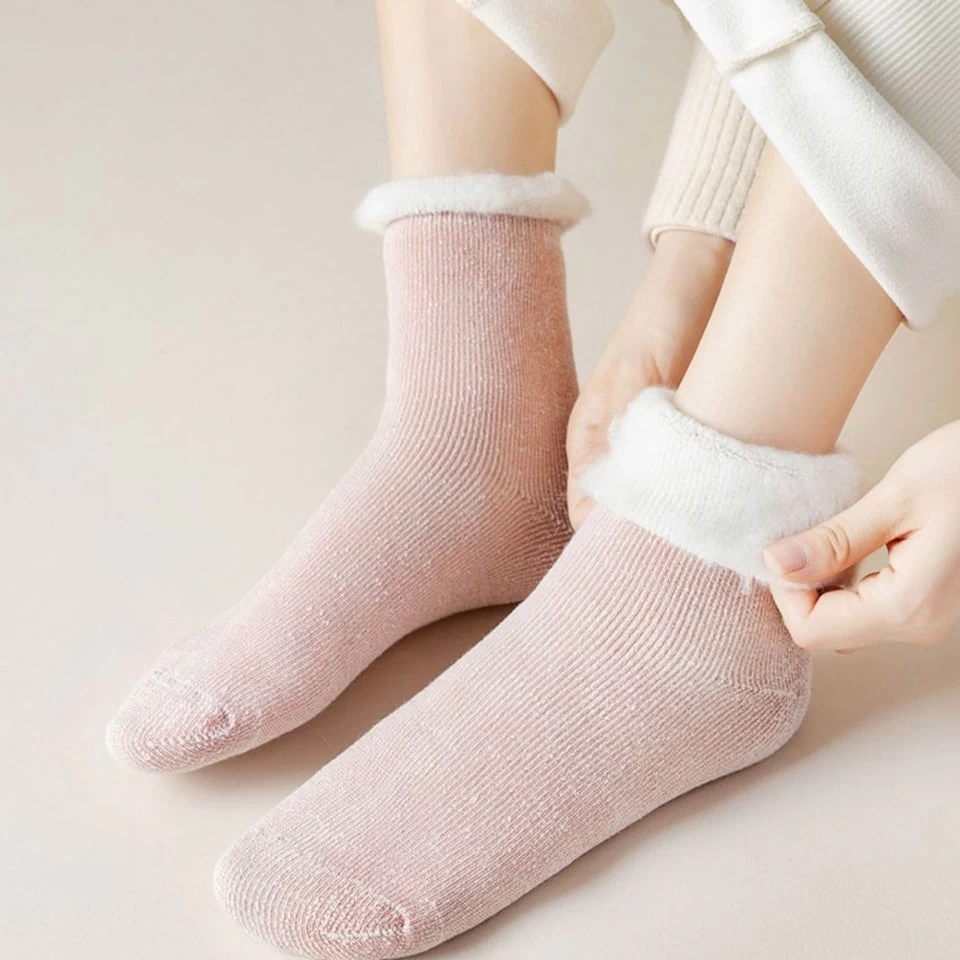 Chaussettes Thermiques Femme Unies Fourrées 2 Chaussettes Thermiques Femme Unies Fourrées – Image 2