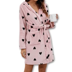 Peignoir Femme Court à Petits Coeurs 6 Peignoir Femme Court à Petits Coeurs -Confort Paradis 5 6