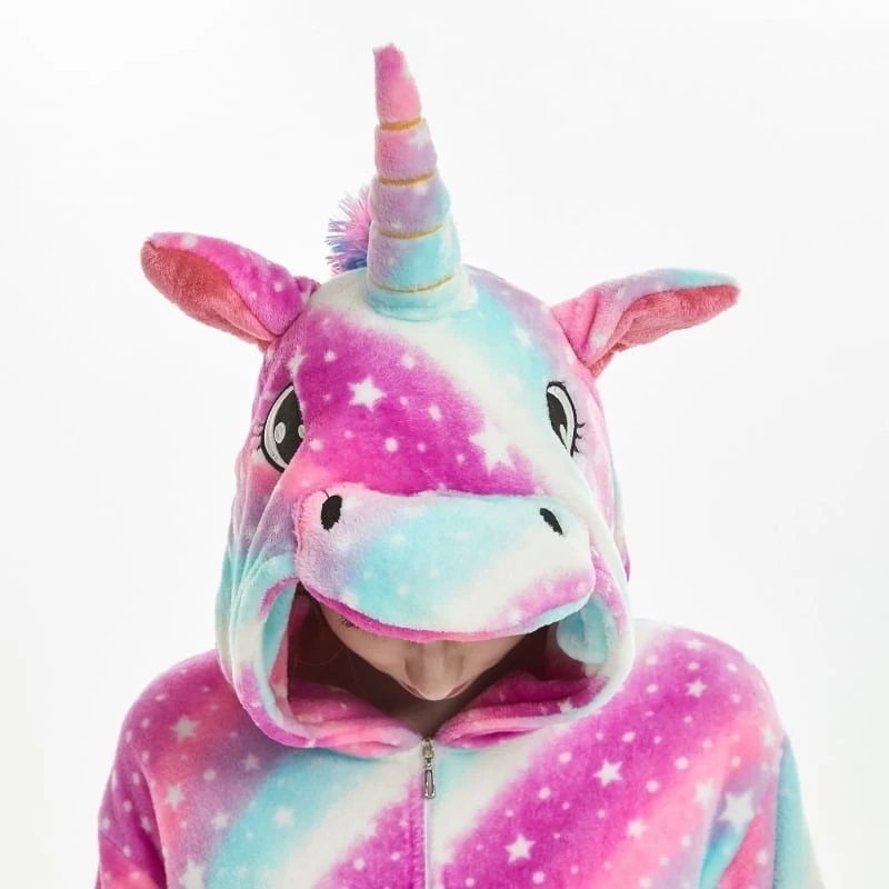 Kigurumi Adulte Licorne Arc-en-ciel Rose 1 Kigurumi Adulte Licorne Arc-en-ciel Rose