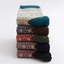 Chaussettes Chaudes Homme Motifs Pâles Lot 5 Paires