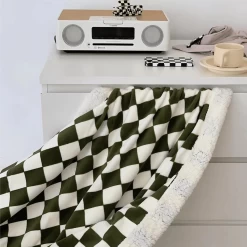 Plaid Cocooning Damier En Polaire Double épaisseur -Confort Paradis 7 2 3