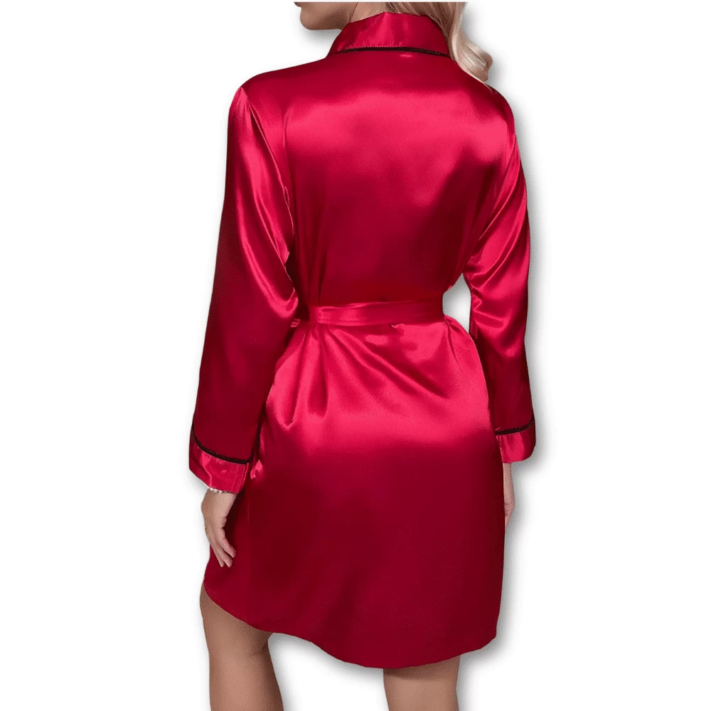 Peignoir Femme Court En Satin 2 Peignoir Femme Court En Satin – Image 2