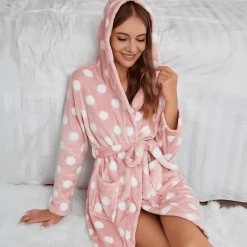 Peignoir Femme Court Petits Pois -Confort Paradis 8 4 1