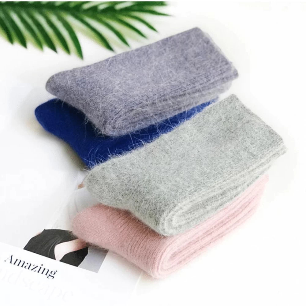 Chaussettes Chaudes Femme Laine Unies 8 Chaussettes Chaudes Femme Laine Unies – Image 8