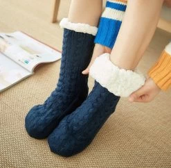 Chaussettes Chaudes Femme Unies Antidérapantes -Confort Paradis Chaussettes chaudes 3