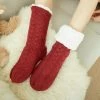 Chaussettes Chaudes Femme Unies Antidérapantes