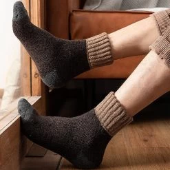 Chaussettes Chaudes Homme Teintes Nature Lot 5 Paires -Confort Paradis Chaussettes chaudes homme 2