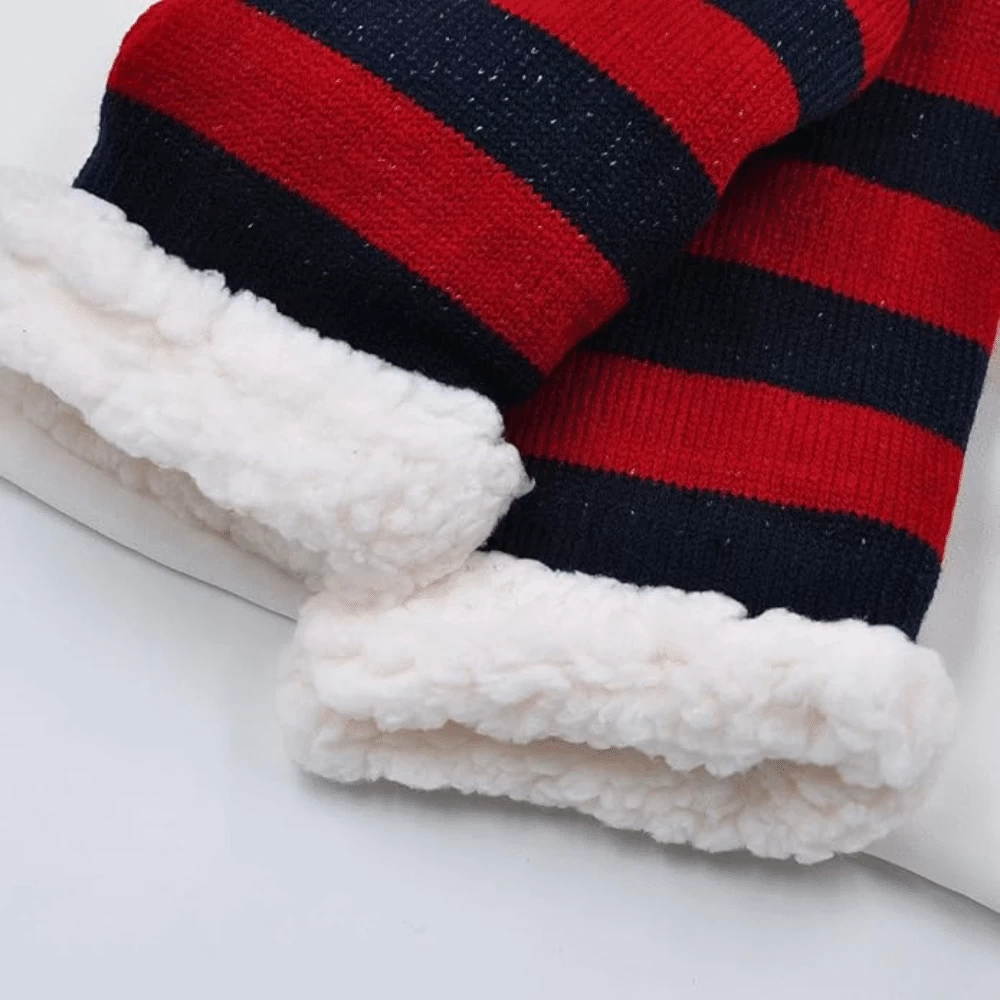 Chaussettes De Noël Polaire Père Noël Bonnet 4 Chaussettes De Noël Polaire Père Noël Bonnet – Image 4