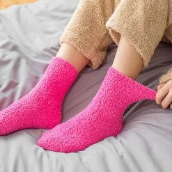 Chaussettes Chaudes Femme Unies Douillettes Lot De 3 Paires