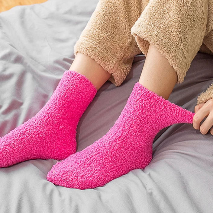 Chaussettes Chaudes Femme Unies Douillettes Lot De 3 Paires 1 Chaussettes Chaudes Femme Unies Douillettes Lot De 3 Paires