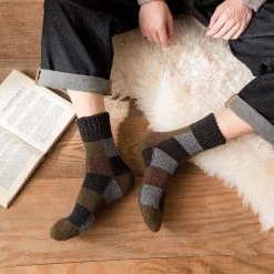 Chaussettes Chaudes Homme Carreaux Lot 5 Paires -Confort Paradis Chaussettes homme 2