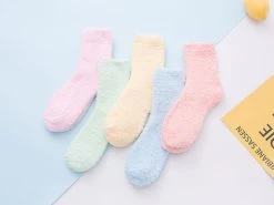 Chaussettes Chaudes Femme Unies Douillettes Lot De 3 Paires Mix 11 Chaussettes Chaudes Femme Unies Douillettes Lot De 3 Paires Mix -Confort Paradis Chaussettes pastel 1