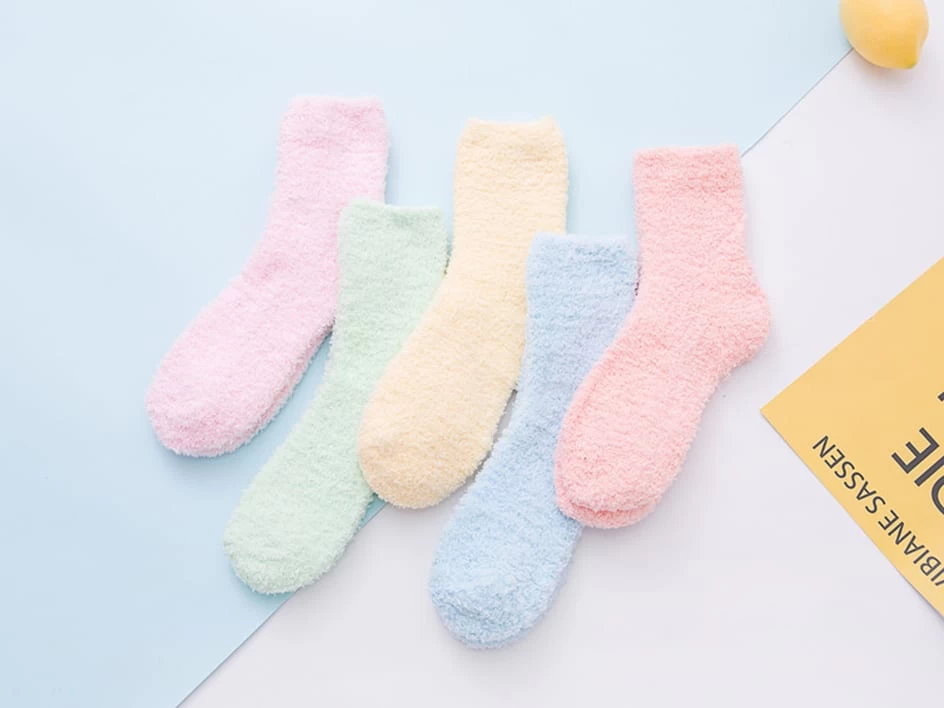 Chaussettes Chaudes Femme Unies Douillettes Lot De 3 Paires Mix 5 Chaussettes Chaudes Femme Unies Douillettes Lot De 3 Paires Mix – Image 5