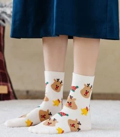 Chaussettes De Noël Motifs Bonhommes -Confort Paradis Chaussettes rennes