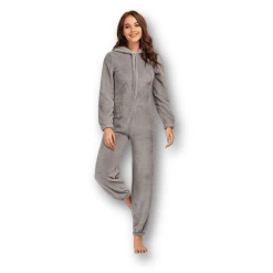 Combinaison Pyjama Femme Uni Oreilles D’ourson -Confort Paradis Combinaison pyjama femme uni oreilles dourson 3