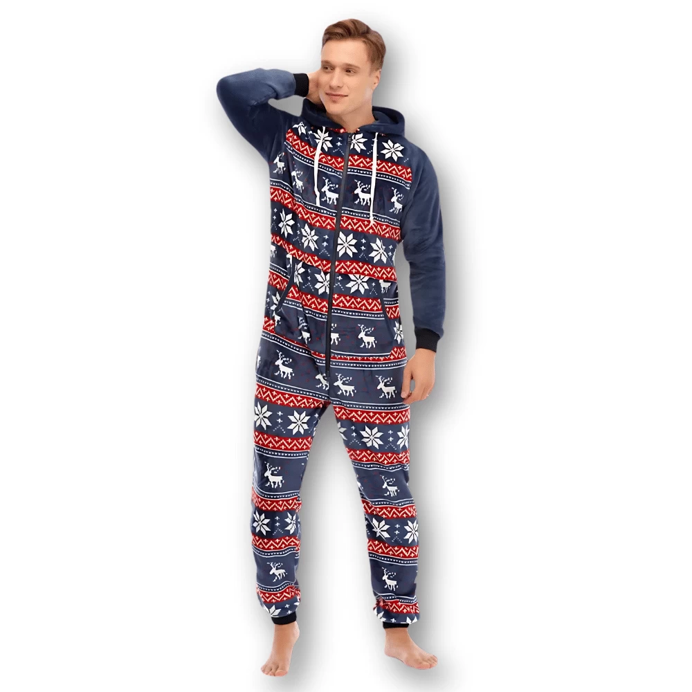 Combinaison Pyjama Homme Tricolore Noël 3 Combinaison Pyjama Homme Tricolore Noël – Image 3