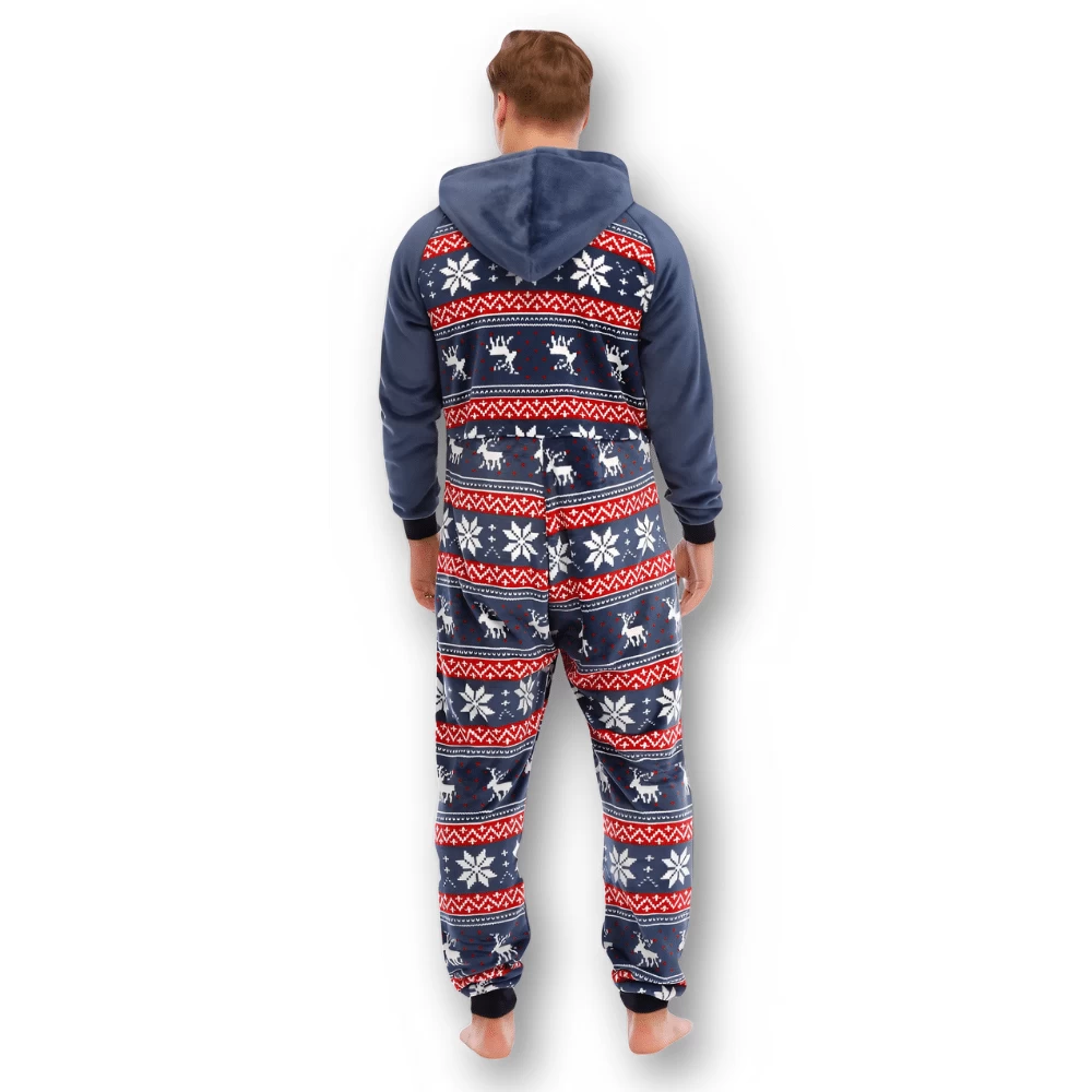 Combinaison Pyjama Homme Tricolore Noël 4 Combinaison Pyjama Homme Tricolore Noël – Image 4