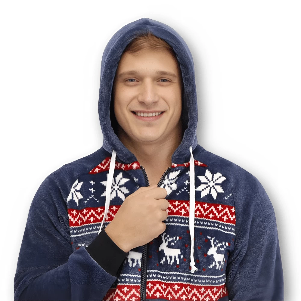 Combinaison Pyjama Homme Tricolore Noël 5 Combinaison Pyjama Homme Tricolore Noël – Image 5