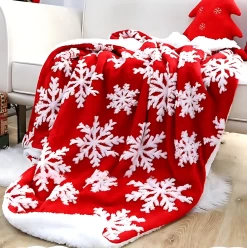 Couverture Polaire Noël Let It Snow -Confort Paradis Couverture polaire Noel Let It Snow 4 e1729588553814