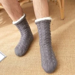 Chaussettes Chaudes Homme Tricotées Fourrées