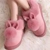 Chaussons Fourrés Pompons Et Oreilles De Lapin