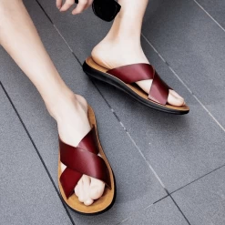 Nu-pieds Croisés Homme Casual Chic -Confort Paradis Nu pieds croises homme Casual Chic 2