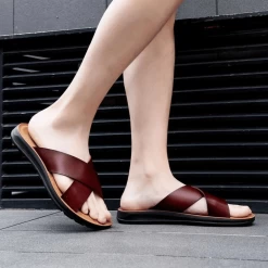 Nu-pieds Croisés Homme Casual Chic