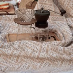 Plaid Canapé Coton Motifs Entrelacs -Confort Paradis Plaid canape 2