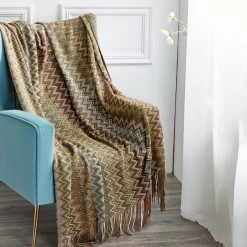 Plaid Canapé Vagues Traditionnelles 20 Plaid Canapé Vagues Traditionnelles -Confort Paradis Plaid canape beige