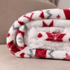 Plaid De Noël Blanc Manteau