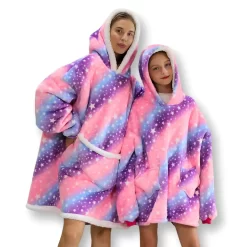 Pull Plaid Oversize Violet étoiles