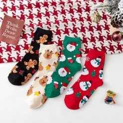 Chaussettes De Noël Motifs Bonhommes
