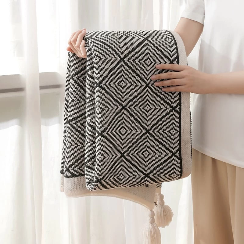 Plaid Canapé Géométrie Bicolore 4 Plaid Canapé Géométrie Bicolore – Image 4