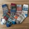 Chaussettes Chaudes Homme Motifs Losanges Lot 5 Paires