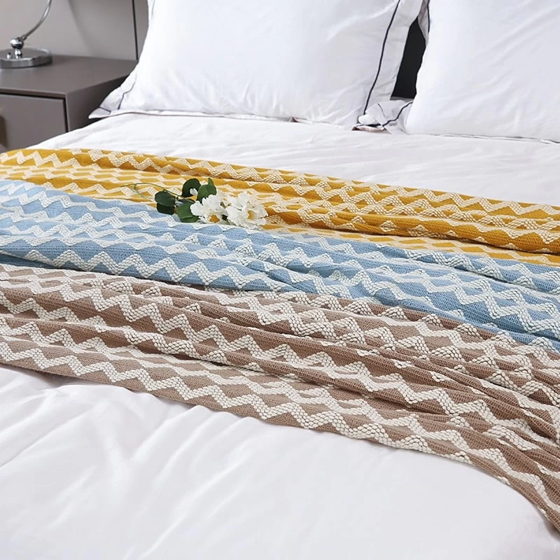 Plaid Chaud Hiver Motifs Nordiques Bicolores 2 Plaid Chaud Hiver Motifs Nordiques Bicolores – Image 2