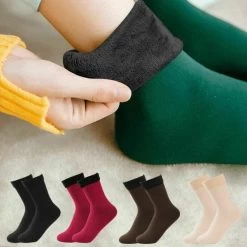 Chaussettes Thermiques Doublées Unies Pour Femme