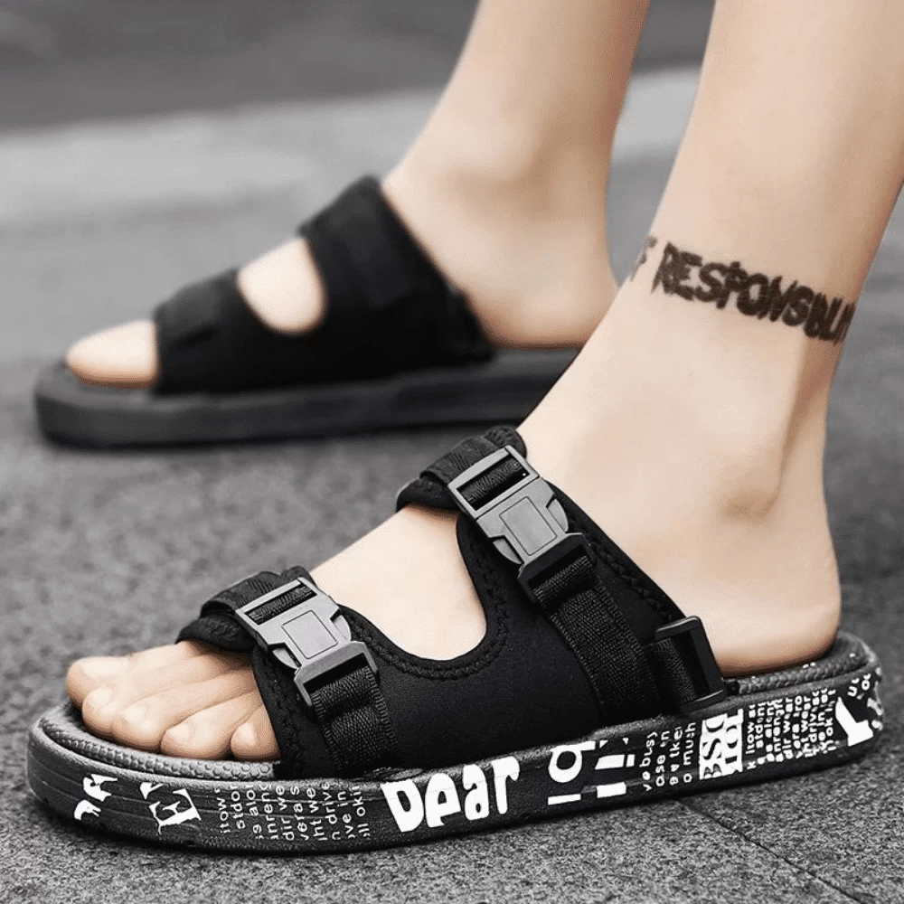 Sandales Confort Noires Clip & Go 2 Sandales Confort Noires Clip & Go – Image 2