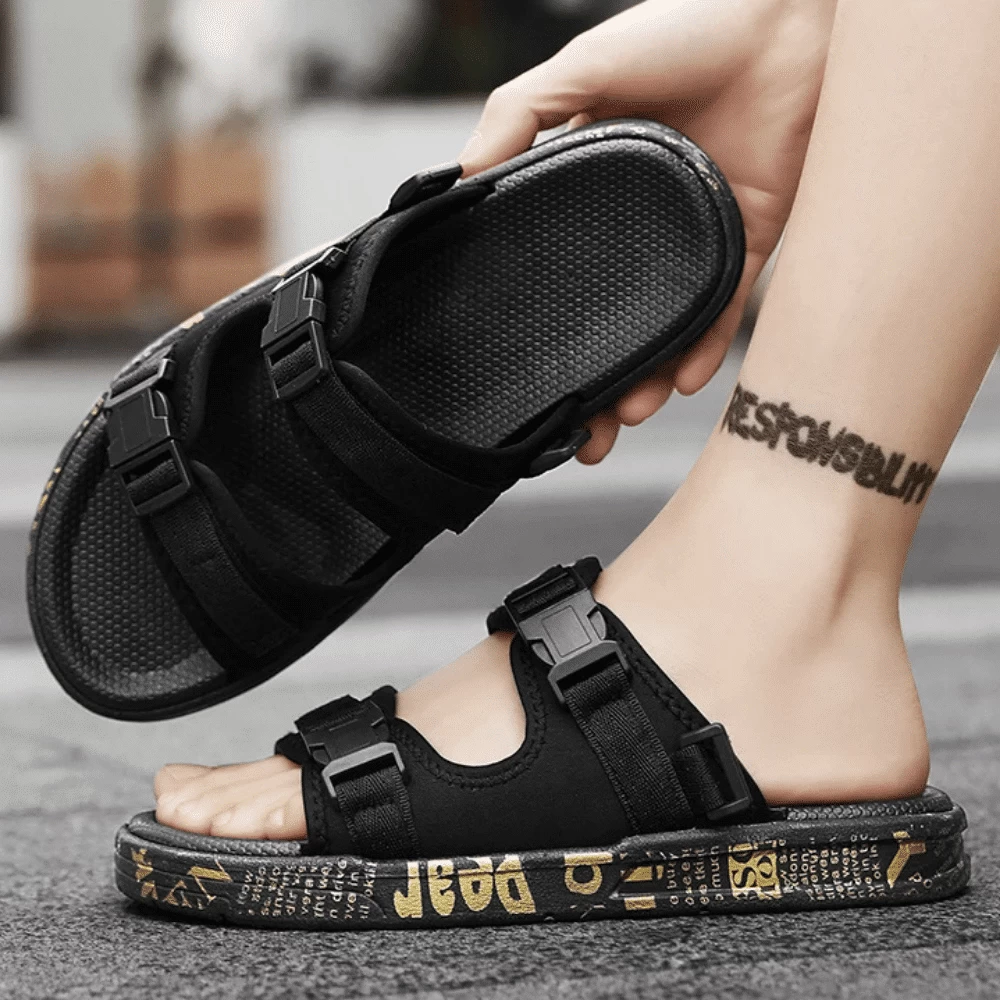 Sandales Confort Noires Clip & Go 3 Sandales Confort Noires Clip & Go – Image 3