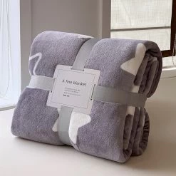 Plaid Polaire Gris Motifs étoiles -Confort Paradis Sb70b557ac8284bcf88e56ac3d731e8d1H