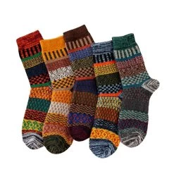Chaussettes Chaudes Homme Motifs Intenses Lot 5 Paires