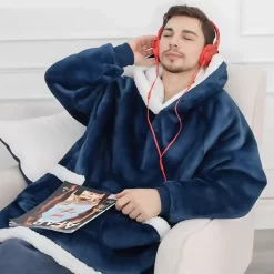 Pull Plaid Couple Long Capuche Uni