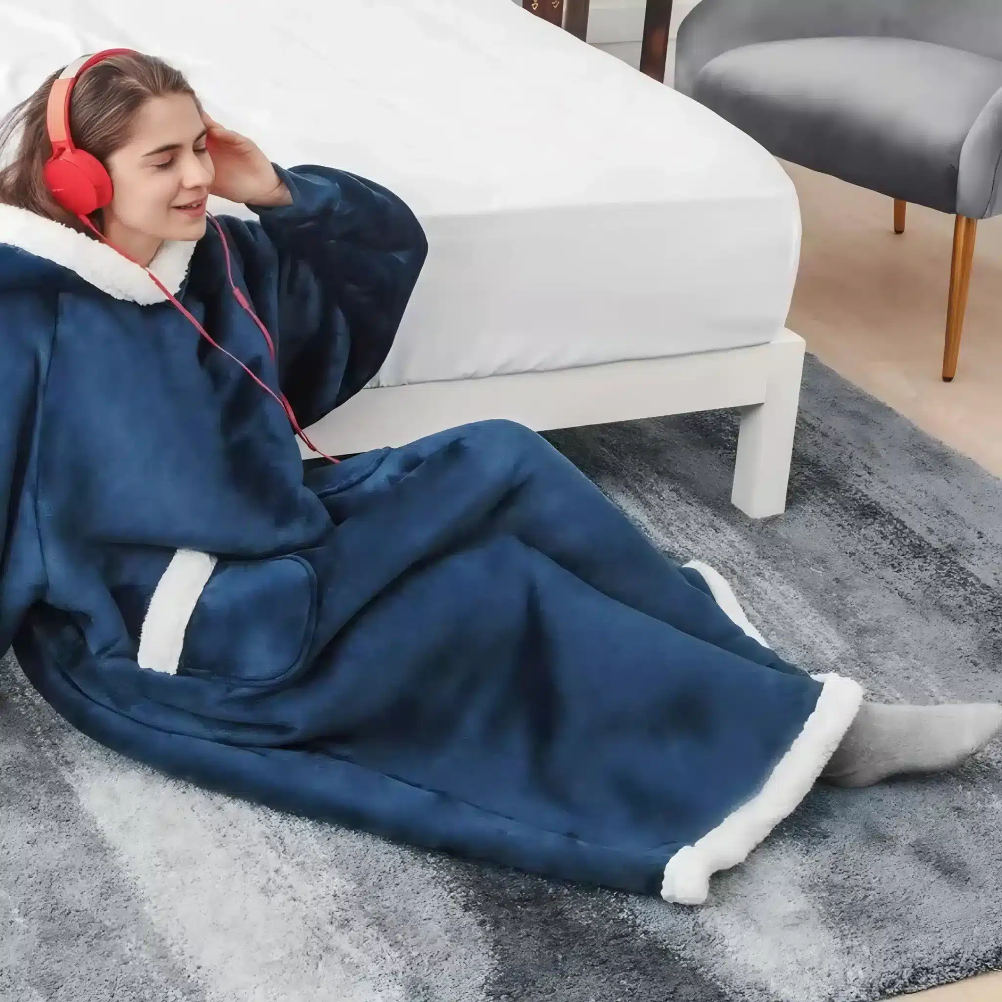 Pull Plaid Couple Long Capuche Uni 2 Pull Plaid Couple Long Capuche Uni – Image 2