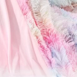 Plaid Cocooning En Fausse Fourrure Multicolore