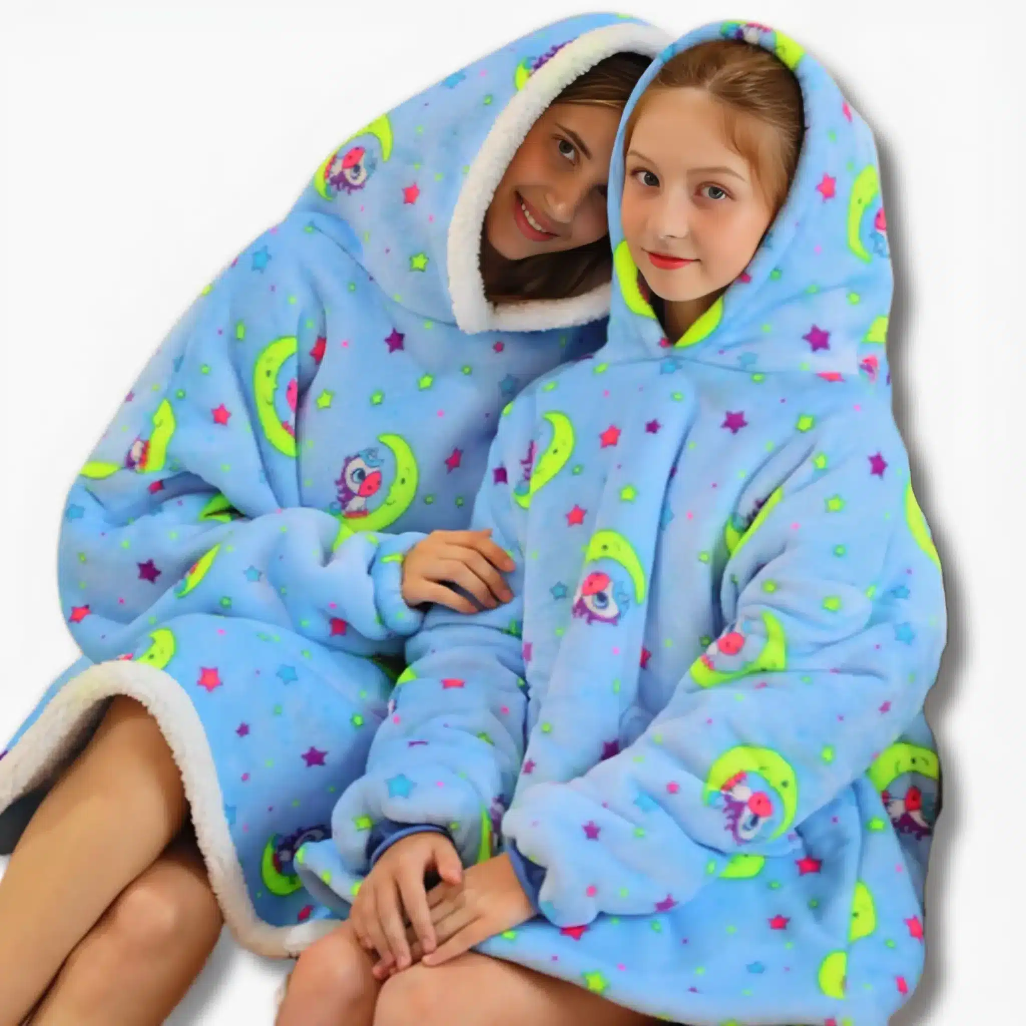 Pull Plaid Bleu Licornes 2 Pull Plaid Bleu Licornes – Image 2